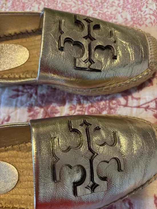 Tory Burch Metallic Gold Espadrille Loafers - Picture 8 of 16